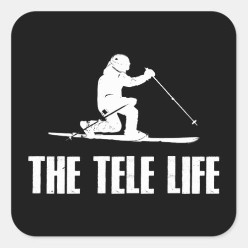 The Telemark Ski Life Square Sticker