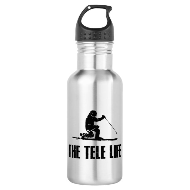 The Telemark Ski Life Stainless Steel Water Bottle (Front)