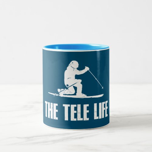 The Telemark Ski Life Two_Tone Coffee Mug
