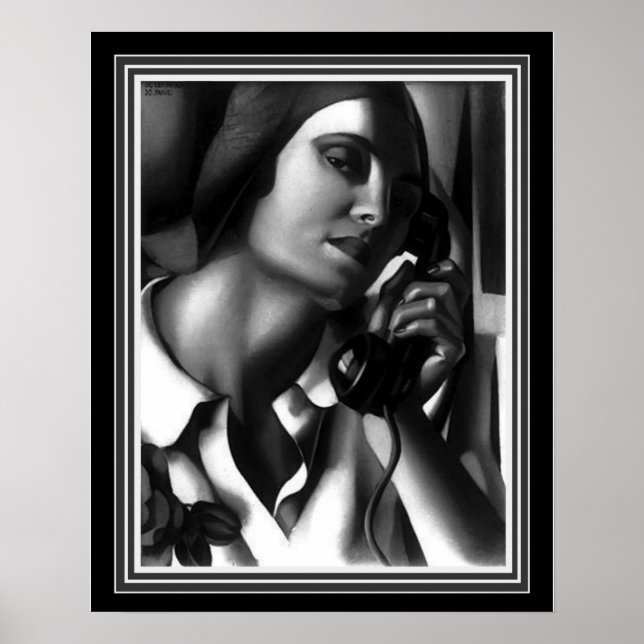 "The Telephone" Art Deco Print -Tamara de Lempicka (Front)