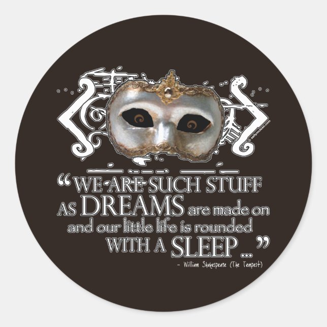 The Tempest Quote Classic Round Sticker (Front)