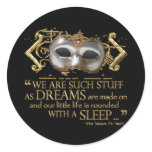 The Tempest Quote (Gold Version) Classic Round Sticker