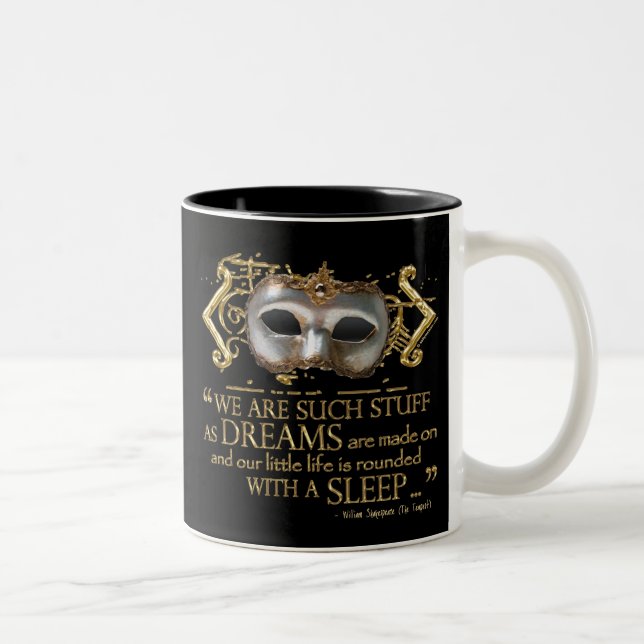 The Tempest Quote (Gold Version) Two-Tone Coffee Mug (Right)