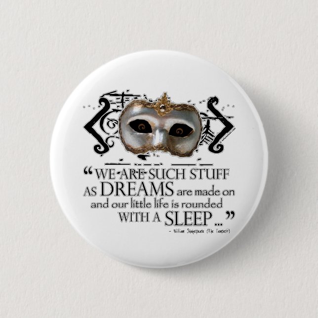 The Tempest Quote Pinback Button (Front)