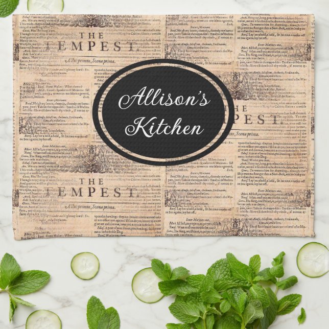 The Tempest Shakespeare Personalized Kitchen Towel (Folded)