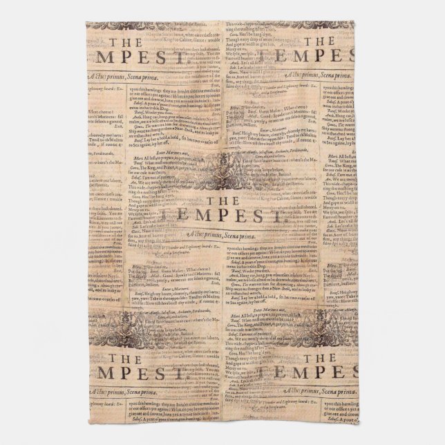 The Tempest Shakespeare Play Kitchen Towel (Vertical)