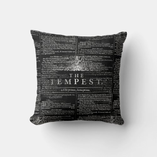The Tempest Shakespeare Play Pillow