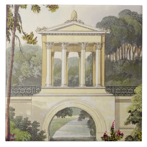The Temple Bridge from Ackermanns Repository of Tile