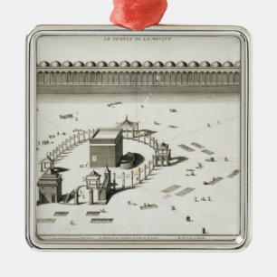 The Temple of Mecca (engraving) Metal Ornament