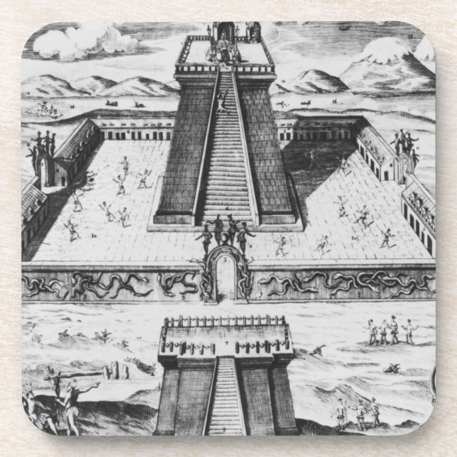 The Templo Mayor at Tenochtitlan Beverage Coaster (Front)
