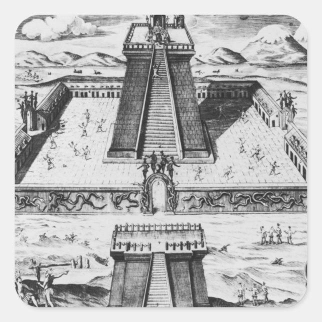 The Templo Mayor at Tenochtitlan Square Sticker (Front)