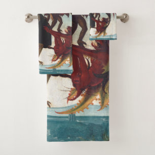 The Temptation of Saint Anthony by Michelangelo Bath Towel Set