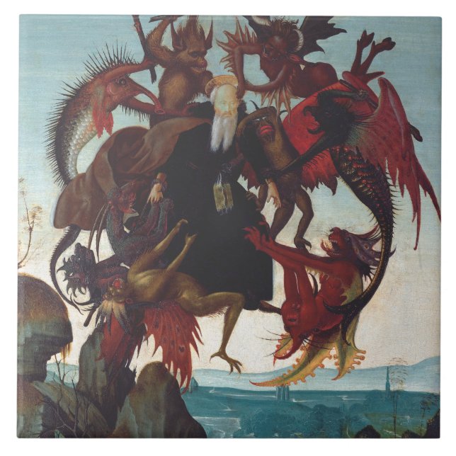 The Temptation of Saint Anthony by Michelangelo Ceramic Tile (Front)