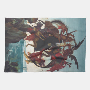 The Temptation of Saint Anthony by Michelangelo Kitchen Towel