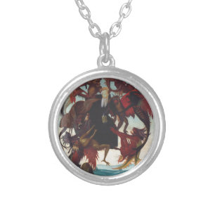 The Temptation of Saint Anthony by Michelangelo Silver Plated Necklace