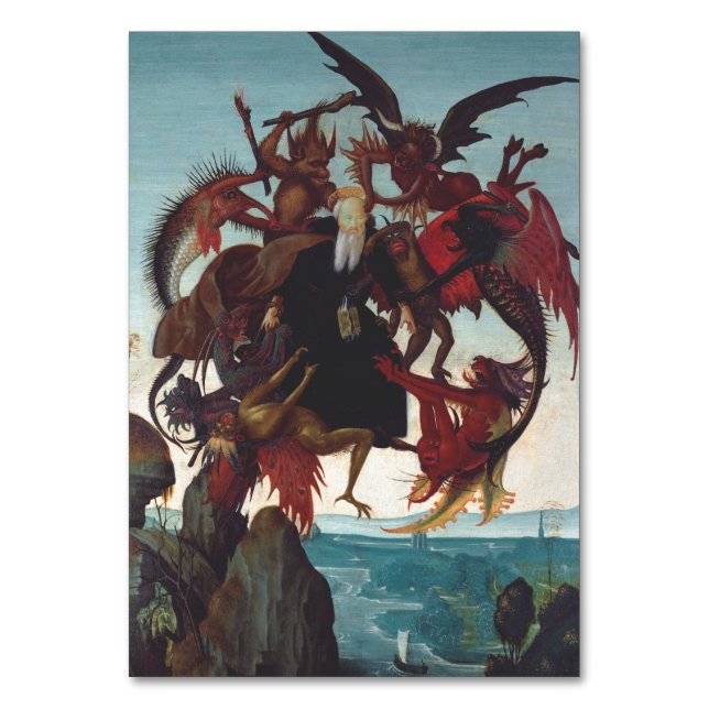 The Temptation of Saint Anthony by Michelangelo Table Number (Front)
