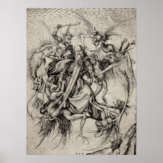 The Temptation of St Anthony by Martin Schongauer Poster (Front)