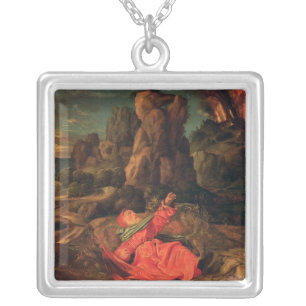 The Temptation of St. Anthony, c.1530 Silver Plated Necklace