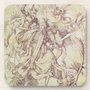 The Temptation of St. Anthony (engraving) Drink Coaster