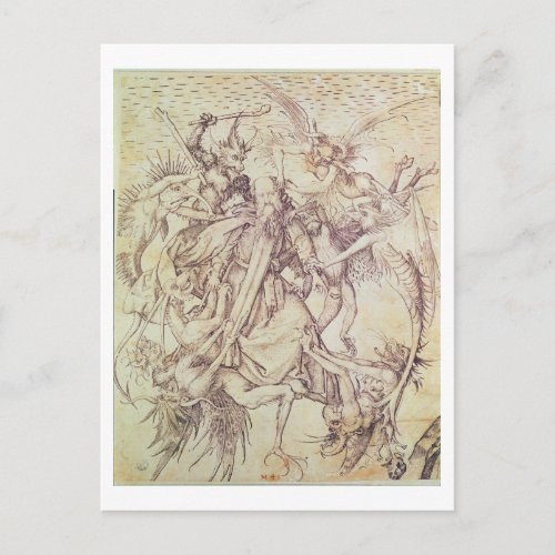 The Temptation of St Anthony engraving Postcard