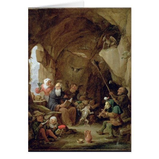 The Temptation of St. Anthony in a Rocky Cavern Cards (Front)