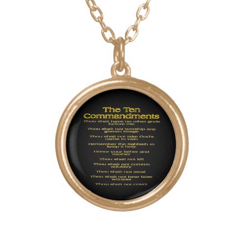 The Ten Commandments 01 Gold Plated Necklace