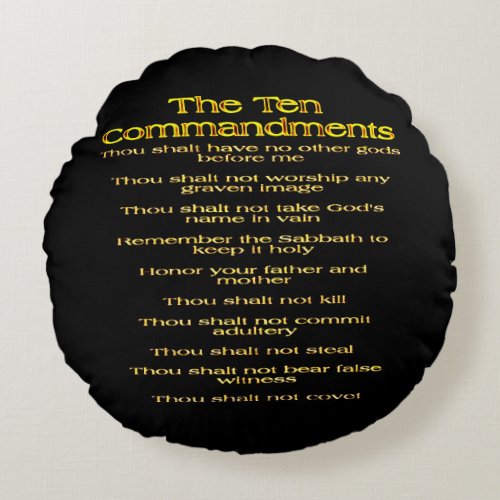 The Ten Commandments 01 Round Pillow