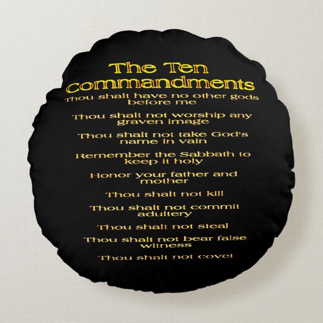 The Ten Commandments 01 Round Pillow (Front)