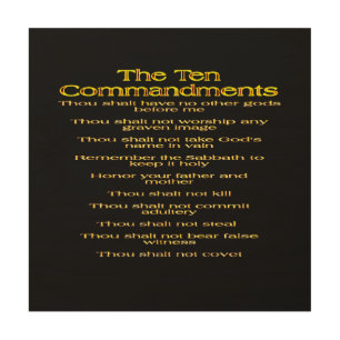 The Ten Commandments 01 Wood Wall Art