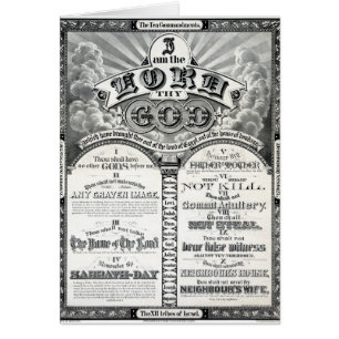 The Ten Commandments 1876 Vintage Poster Restored Cards