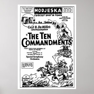The Ten Commandments 1925 vintage movie ad poster