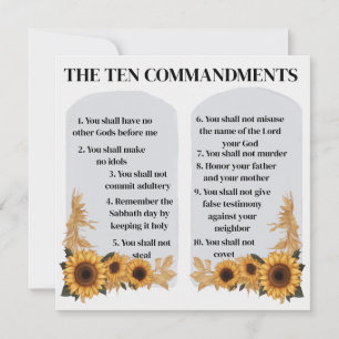 The Ten Commandments Advice Card