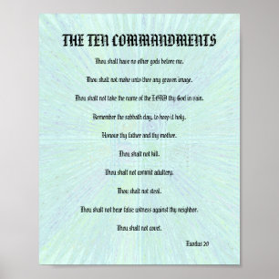 The Ten Commandments - Aqua Splash Poster