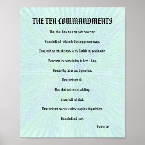 The Ten Commandments _ Aqua Splash Poster