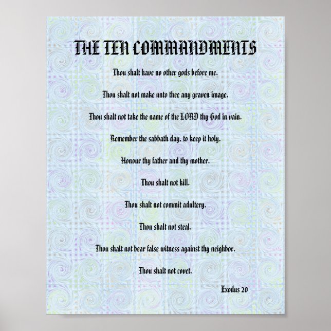 The Ten Commandments - Aqua Twists Poster (Front)