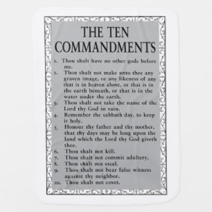 The Ten Commandments Bible Baby Blanket