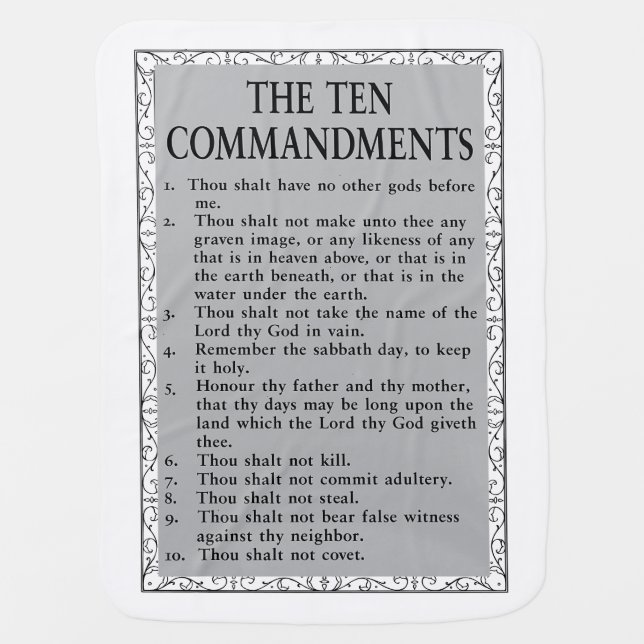 The Ten Commandments Bible Baby Blanket (Front)