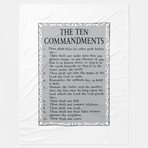 The Ten Commandments Bible Fleece Blanket