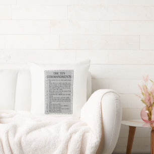 The Ten Commandments Bible Throw Pillow