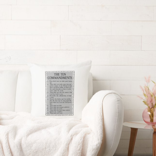 The Ten Commandments Bible Throw Pillow (Couch)