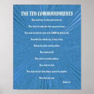 The Ten Commandments - Blue Spray Poster