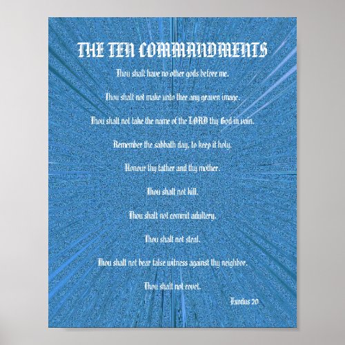 The Ten Commandments _ Blue Spray Poster