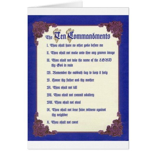 THE TEN COMMANDMENTS CARDS (Front)
