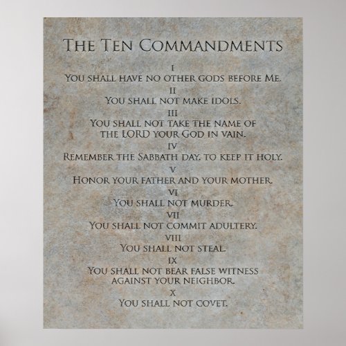 The Ten Commandments Carved In Stone Poster
