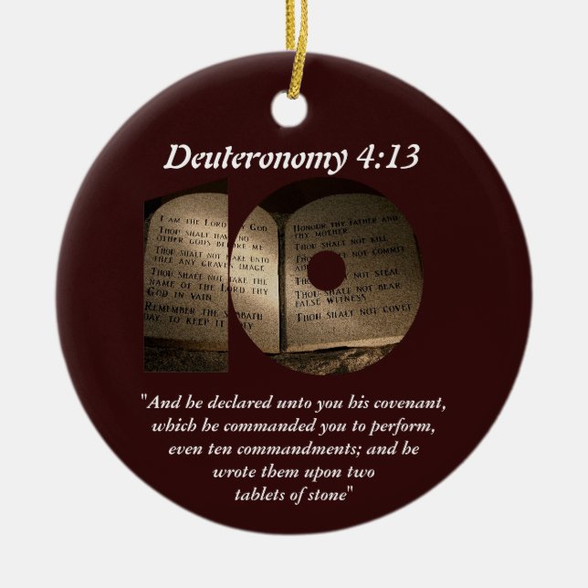 The Ten Commandments Ceramic Ornament (Front)