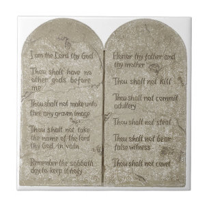 The Ten Commandments Ceramic Photo Tile