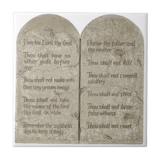 The Ten Commandments Ceramic Photo Tile