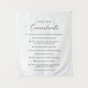 The Ten Commandments Christian Bible Verse Church  Tapestry