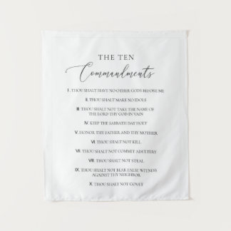The Ten Commandments Christian Bible Verse Church  Tapestry