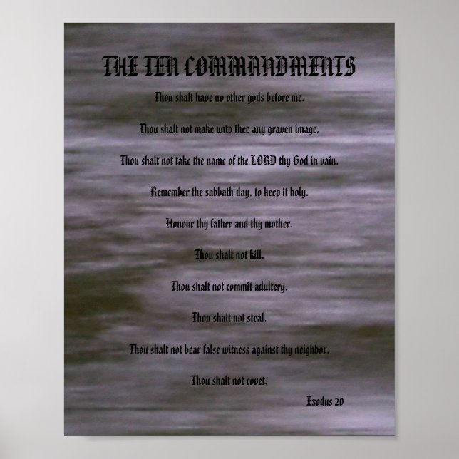The Ten Commandments - Gray Streaks Poster (Front)